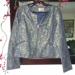 NWT TEAL Ruff Hewn Zippered Blazer, XL